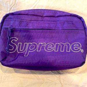 Supreme purple shoulder bag.